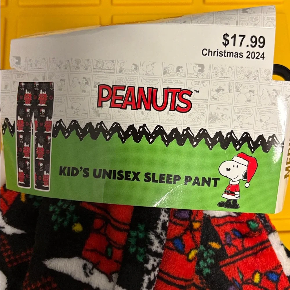 Peanuts Kids' Unisex Sleep Pant - Black, Red, and White - Picture 2 of 3